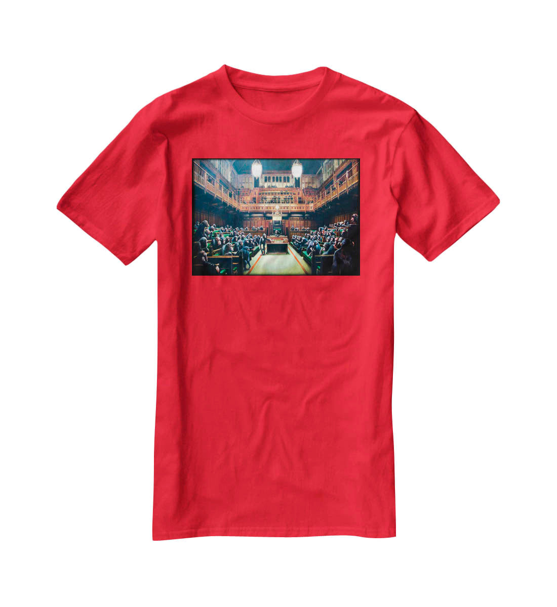 Banksy Monkey Parliament T-Shirt - Canvas Art Rocks - 4
