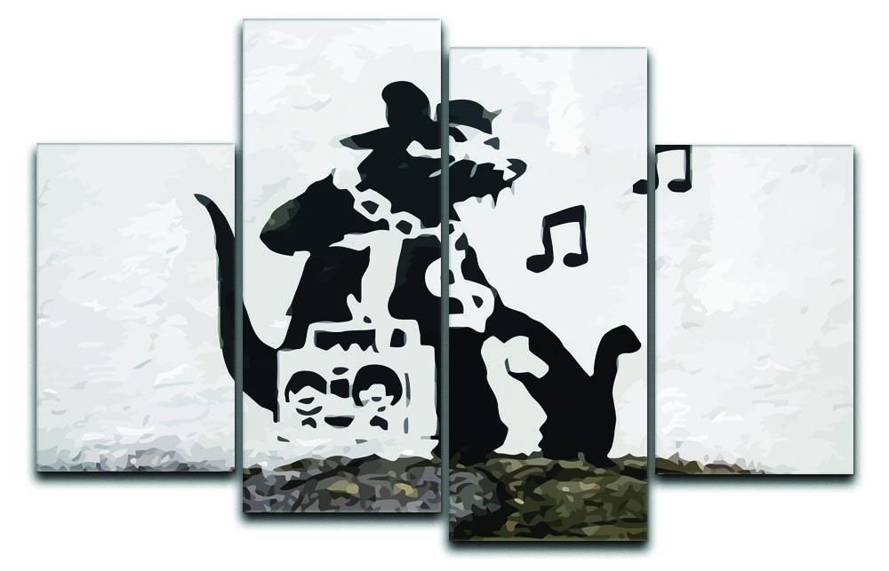 Banksy Music Rat 4 Split Panel Canvas  - Canvas Art Rocks - 1
