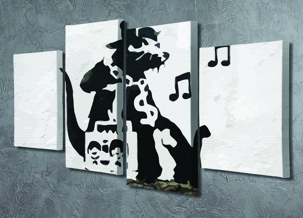 Banksy Music Rat 4 Split Panel Canvas - Canvas Art Rocks - 2