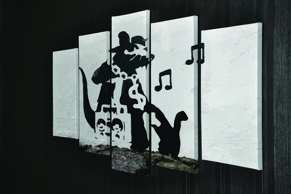Banksy Music Rat 5 Split Panel Canvas - Canvas Art Rocks - 2