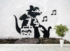 Banksy Music Rat Wall Mural Wallpaper - Canvas Art Rocks - 4