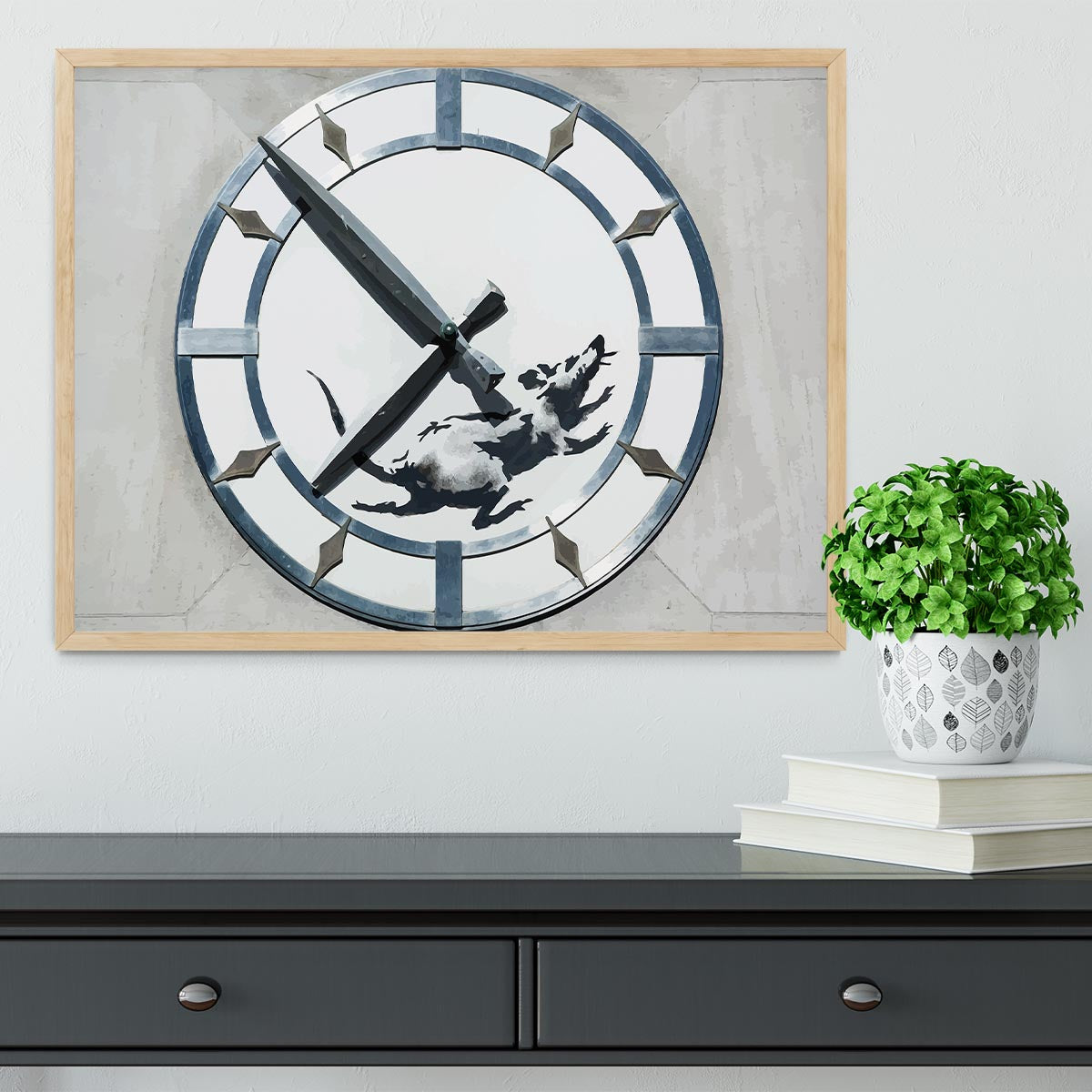 Banksy New York Clock Rat Framed Print - Canvas Art Rocks - 4