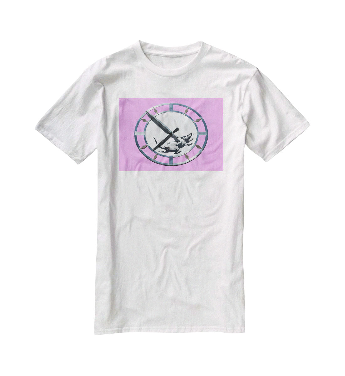 Banksy New York Clock Rat Purple T-Shirt - Canvas Art Rocks - 5
