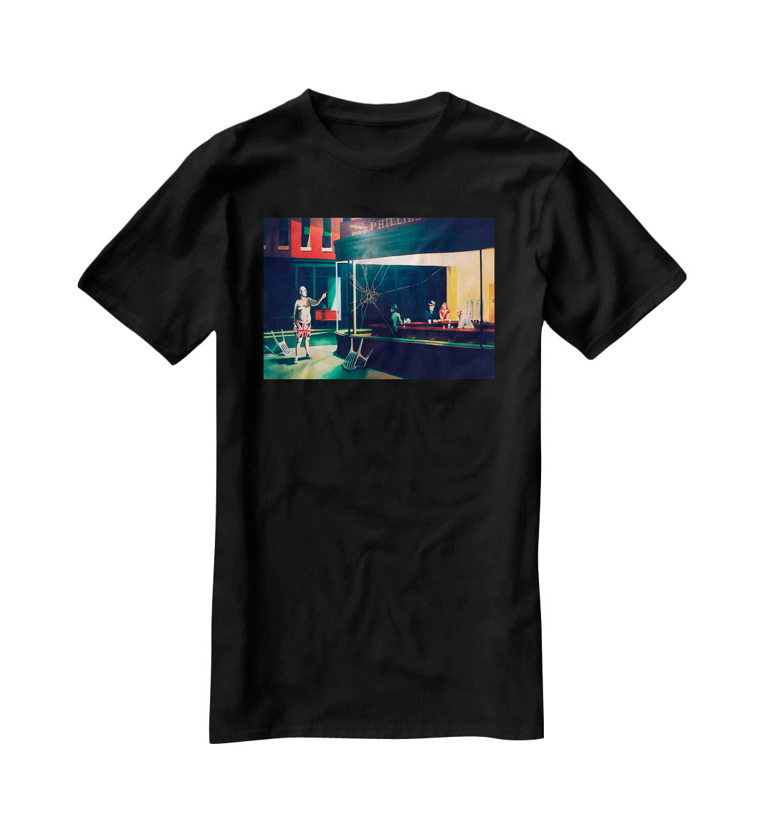 Banksy Nighthawks T-Shirt - Canvas Art Rocks - 1