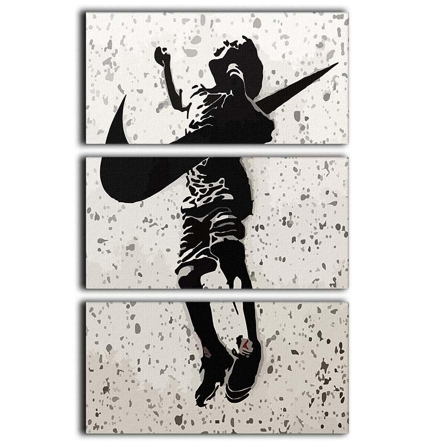 Banksy Nike 3 Split Panel Canvas Print - Canvas Art Rocks - 1