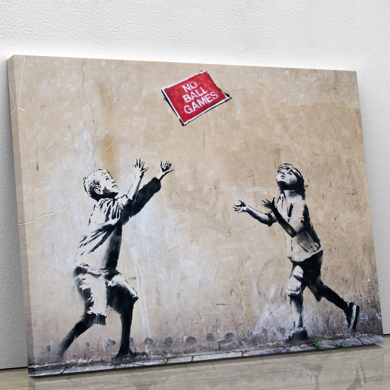 Banksy No Ball Games Canvas Print or Poster - Canvas Art Rocks - 1