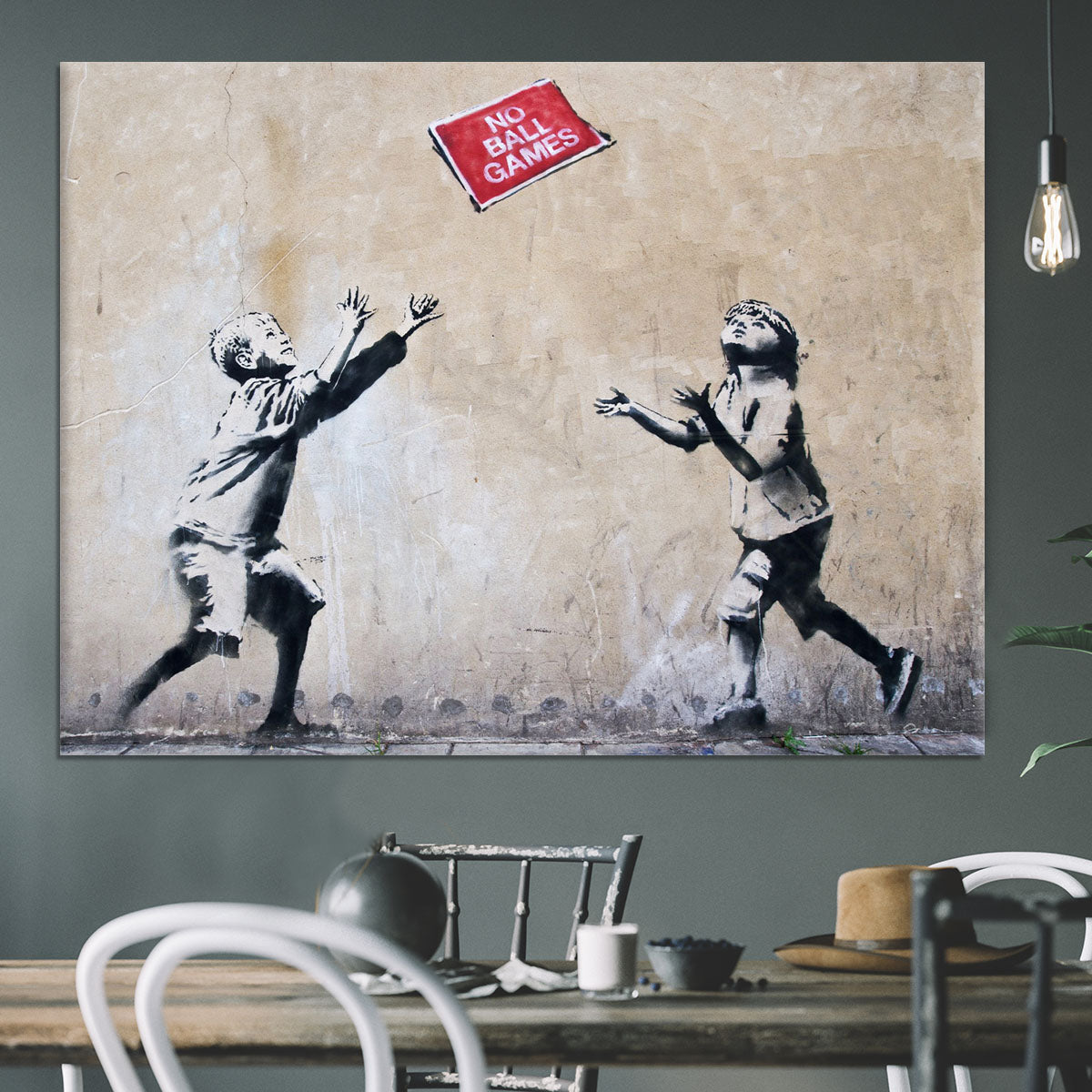 Banksy No Ball Games Canvas Print or Poster - Canvas Art Rocks - 3