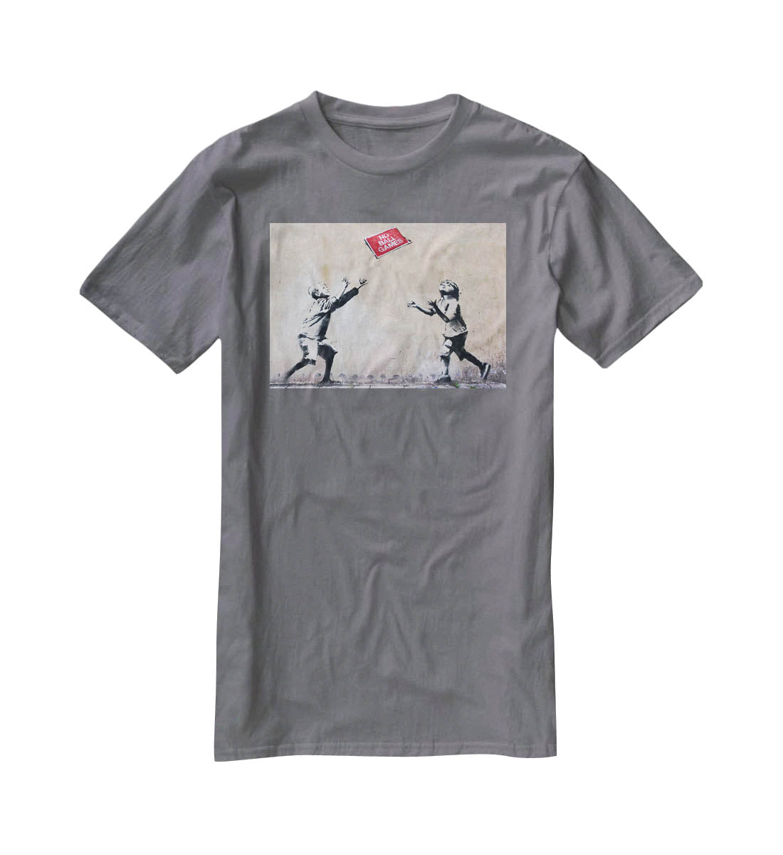 Banksy No Ball Games T-Shirt - Canvas Art Rocks - 3