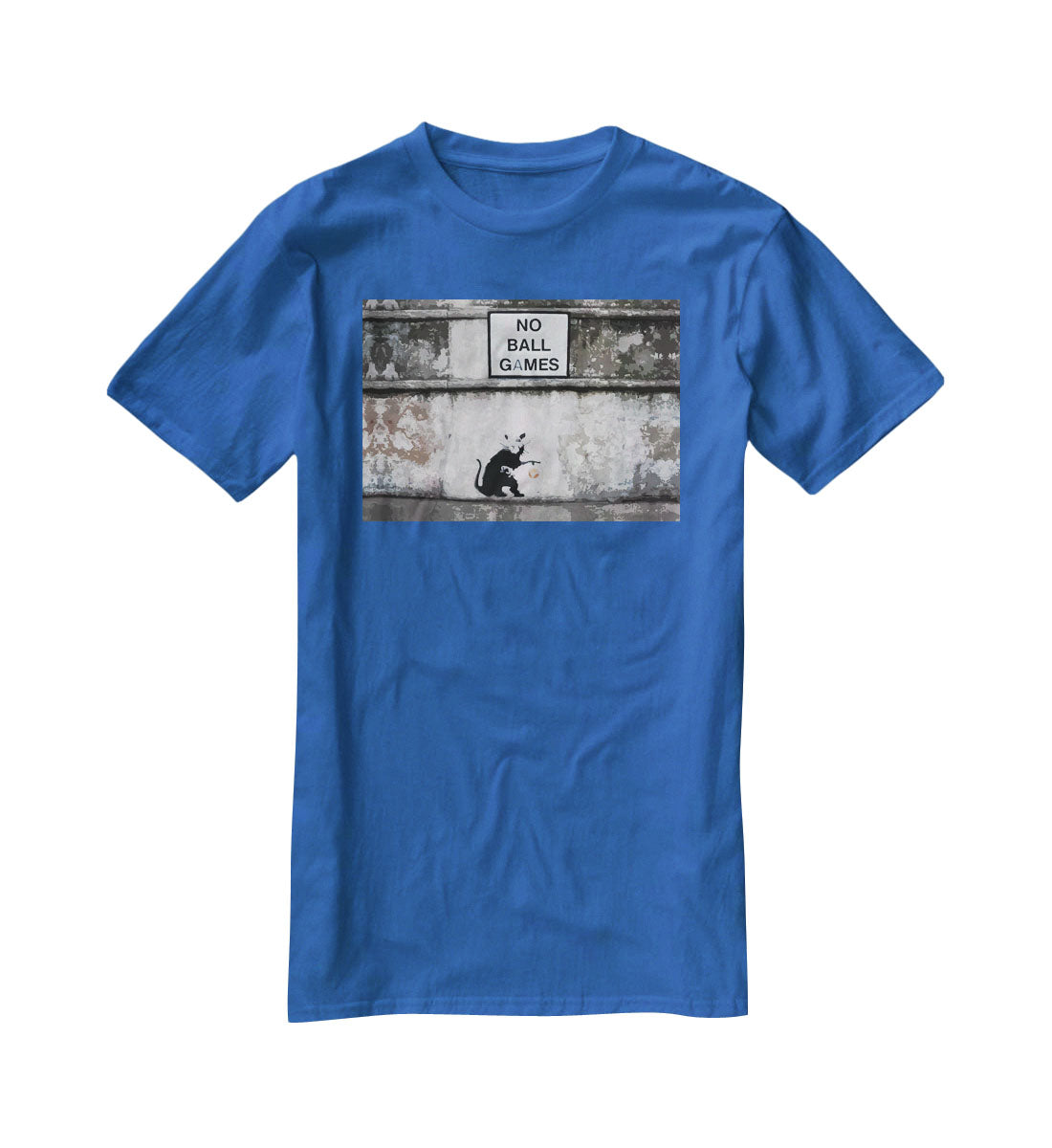 Banksy No Ball Games Rat T-Shirt - Canvas Art Rocks - 2