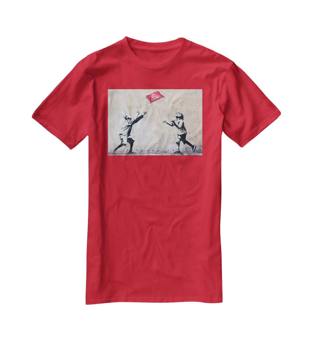 Banksy No Ball Games T-Shirt - Canvas Art Rocks - 4