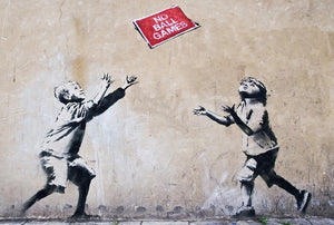 Banksy No Ball Games Wall Mural Wallpaper - Canvas Art Rocks - 1