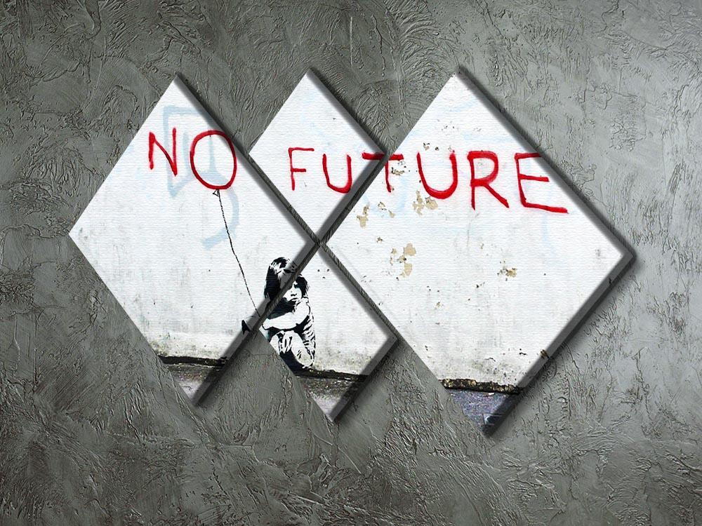 Banksy No Future 4 Square Multi Panel Canvas - Canvas Art Rocks - 2