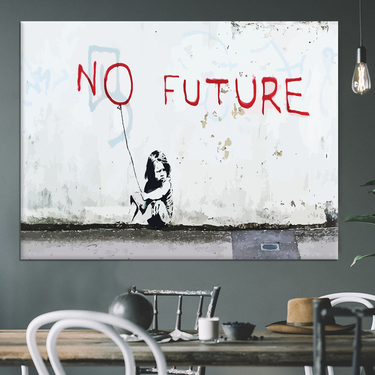 Banksy No Future Canvas Print or Poster - Canvas Art Rocks - 3