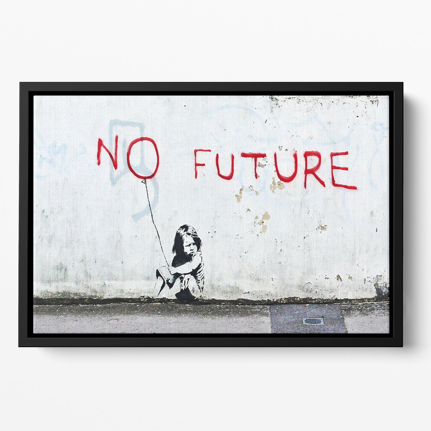 Banksy No Future Floating Framed Canvas