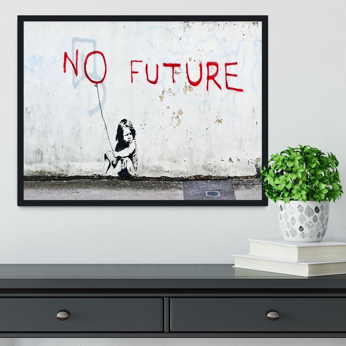 Banksy No Future Framed Print - Canvas Art Rocks - 2