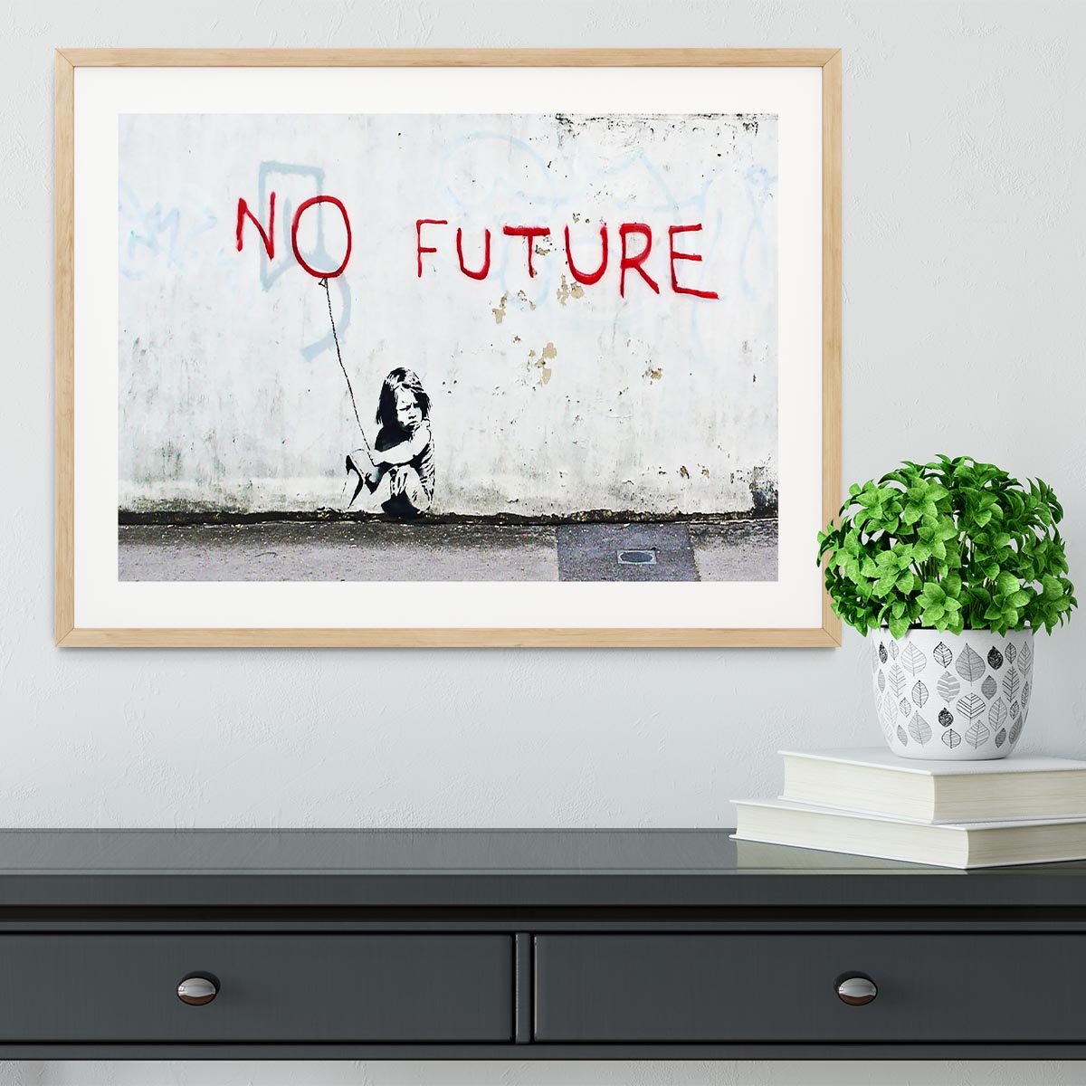 Banksy No Future Framed Print - Canvas Art Rocks - 3