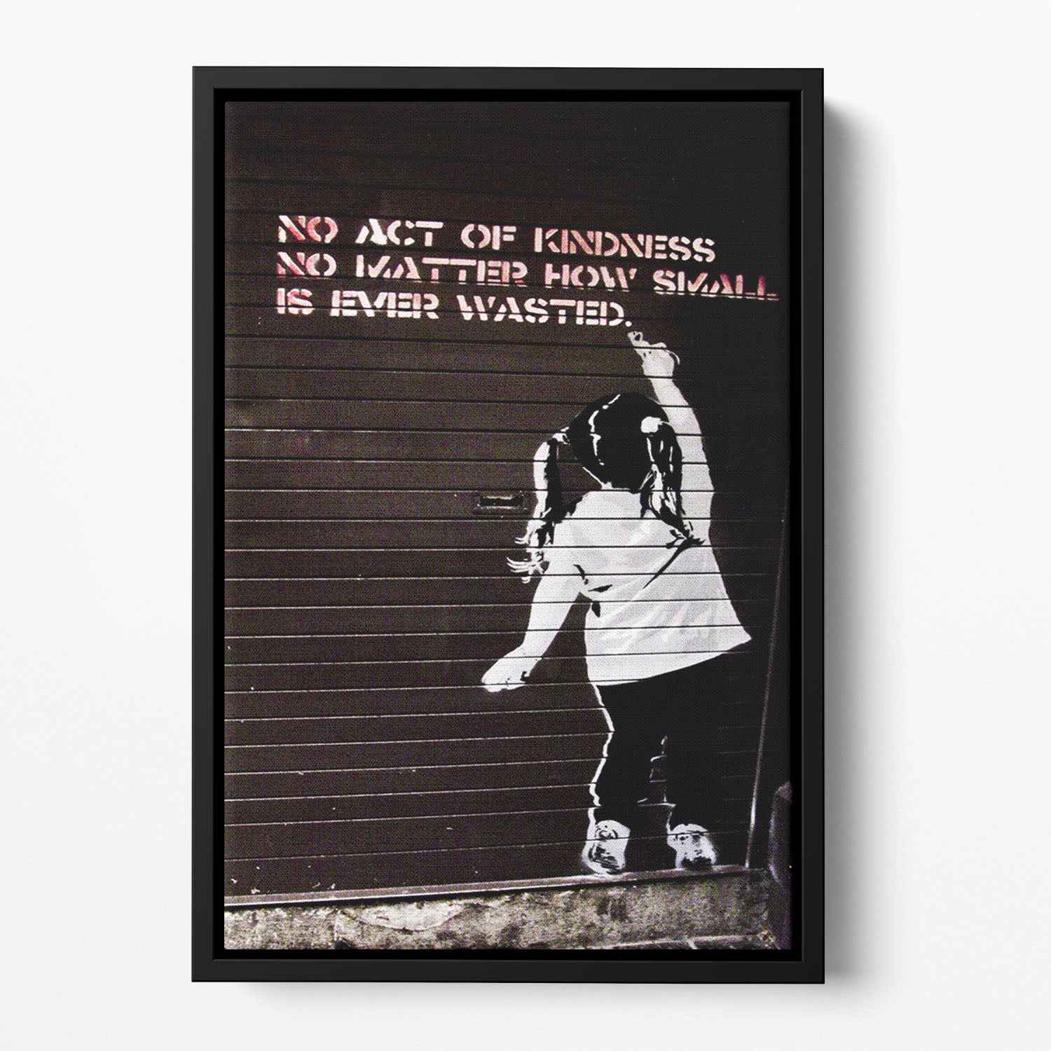 Banksy No Kindness Floating Framed Canvas