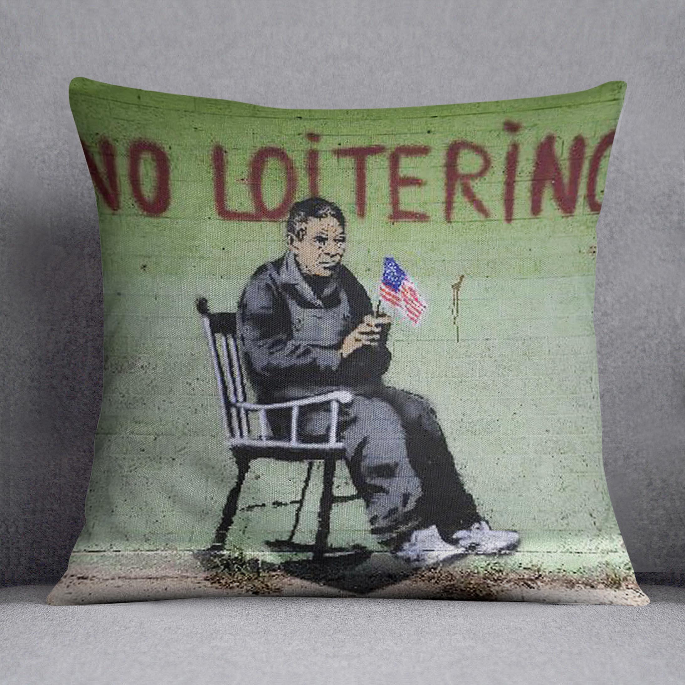 Banksy No Loitering Cushion