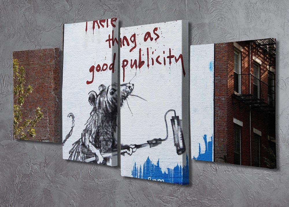 Banksy No Such Thing As Good Publicity 4 Split Panel Canvas - Canvas Art Rocks - 2