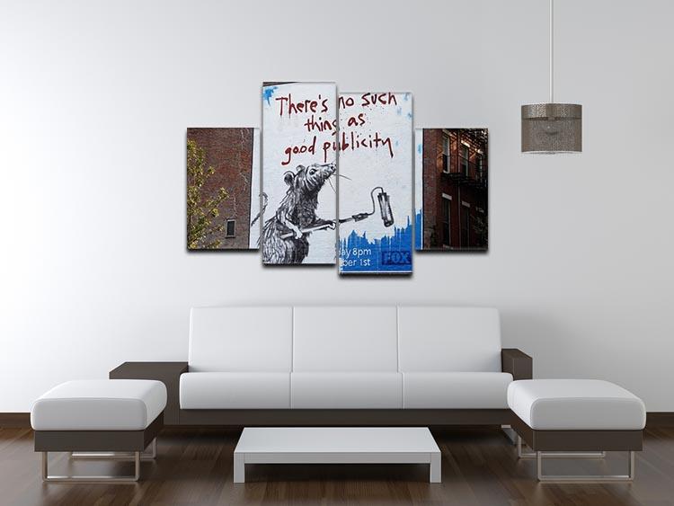 Banksy No Such Thing As Good Publicity 4 Split Panel Canvas - Canvas Art Rocks - 3