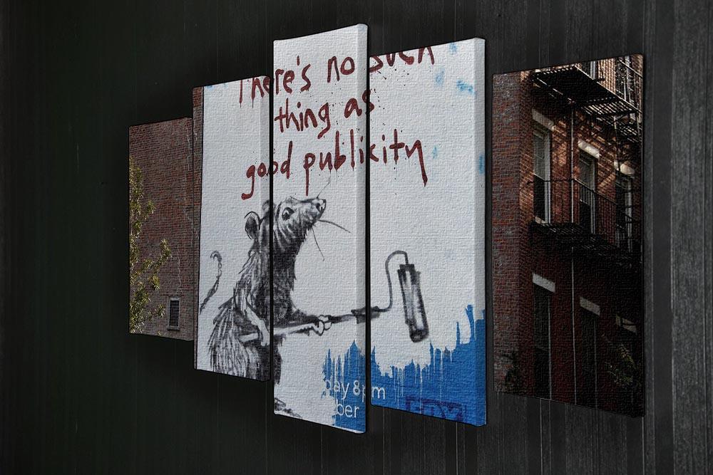 Banksy No Such Thing As Good Publicity 5 Split Panel Canvas - Canvas Art Rocks - 2