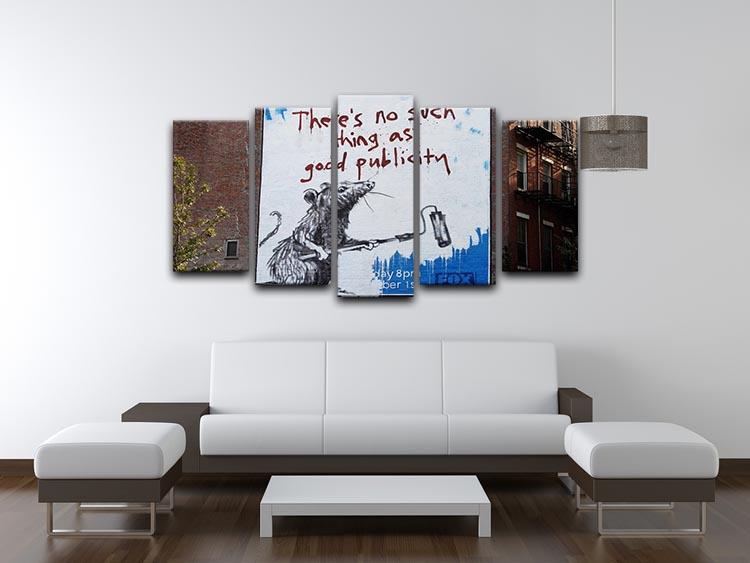 Banksy No Such Thing As Good Publicity 5 Split Panel Canvas - Canvas Art Rocks - 3