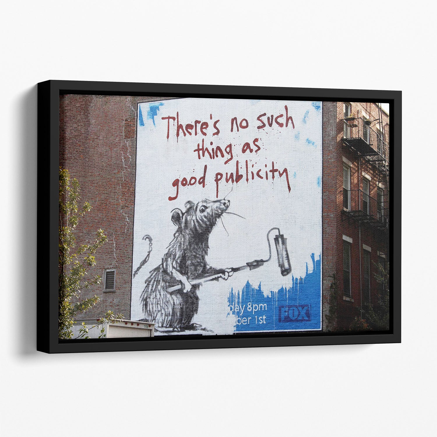 Banksy No Such Thing As Good Publicity Floating Framed Canvas