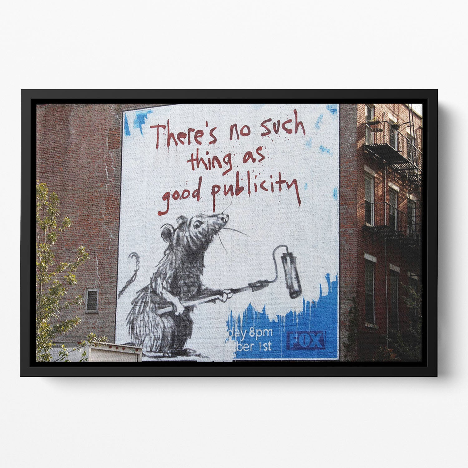 Banksy No Such Thing As Good Publicity Floating Framed Canvas