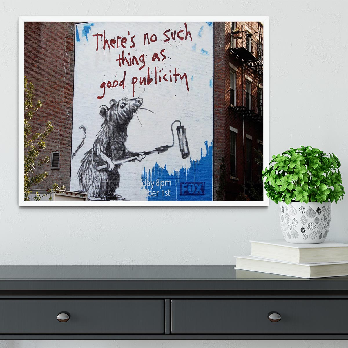 Banksy No Such Thing As Good Publicity Framed Print - Canvas Art Rocks -6