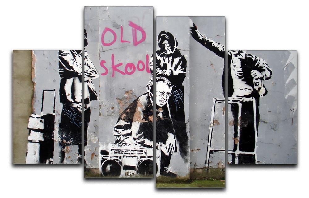 Banksy Old Skool 4 Split Panel Canvas  - Canvas Art Rocks - 1
