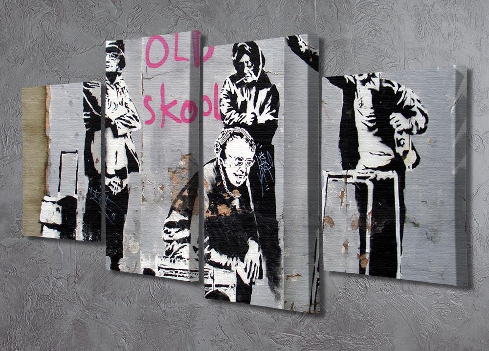 Banksy Old Skool 4 Split Panel Canvas - Canvas Art Rocks - 2