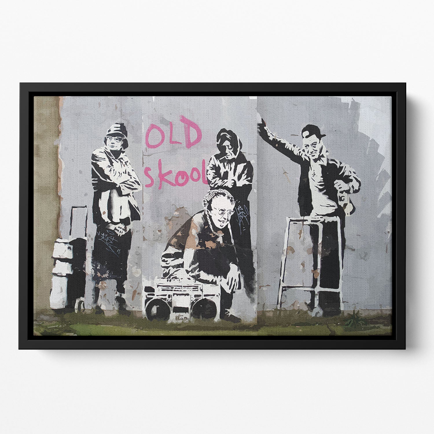 Banksy Old Skool Floating Framed Canvas