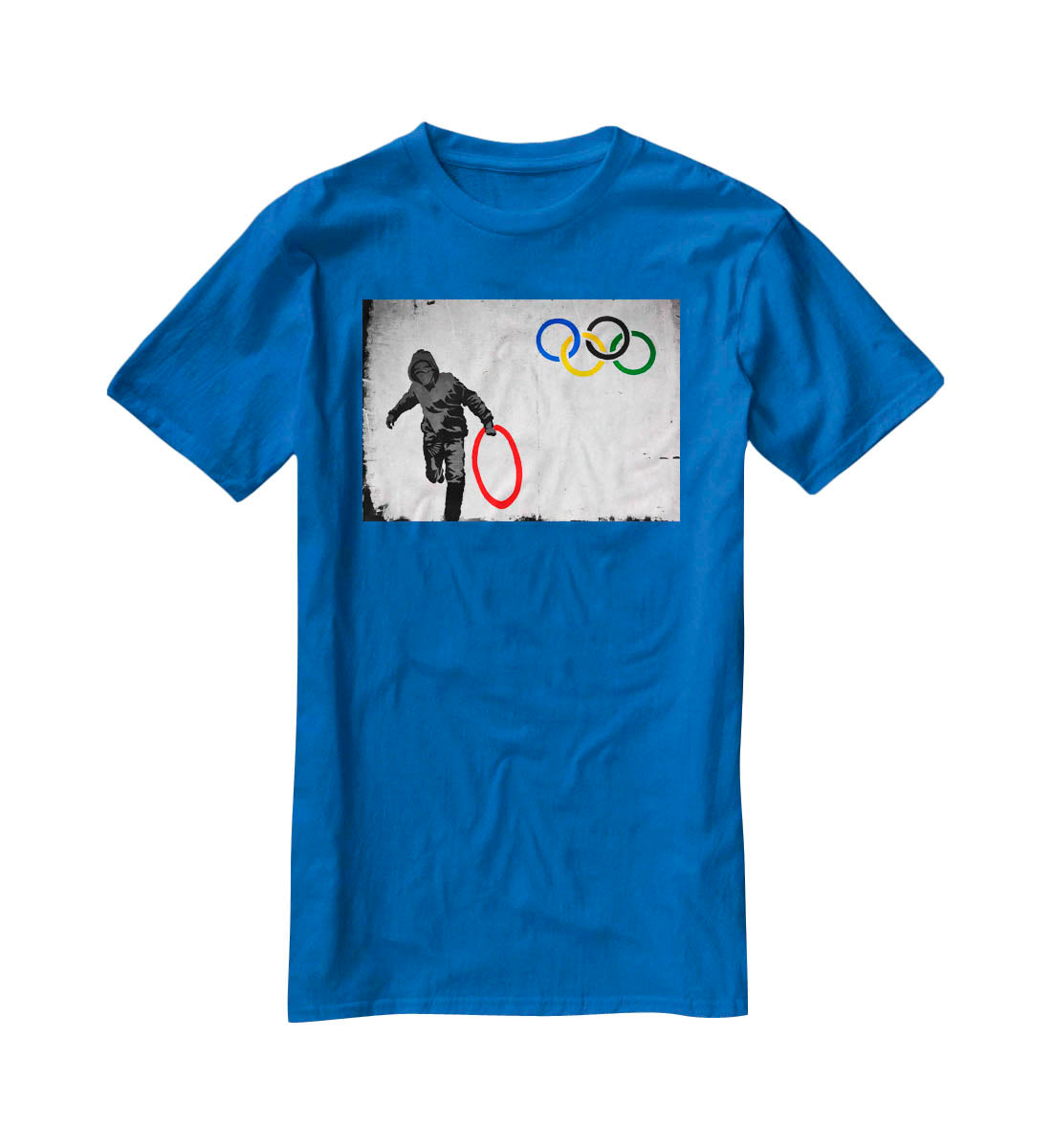 Banksy Olympic Rings Looter T-Shirt - Canvas Art Rocks - 2