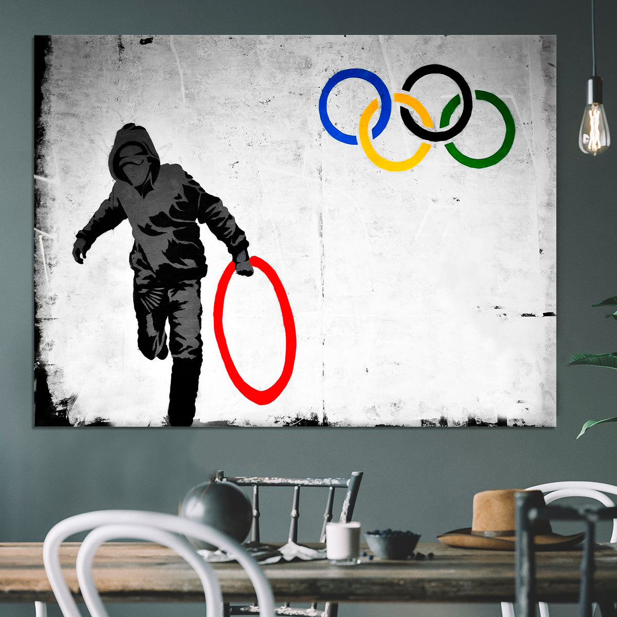 Banksy Olympic Rings Looter Canvas Print or Poster - Canvas Art Rocks - 3
