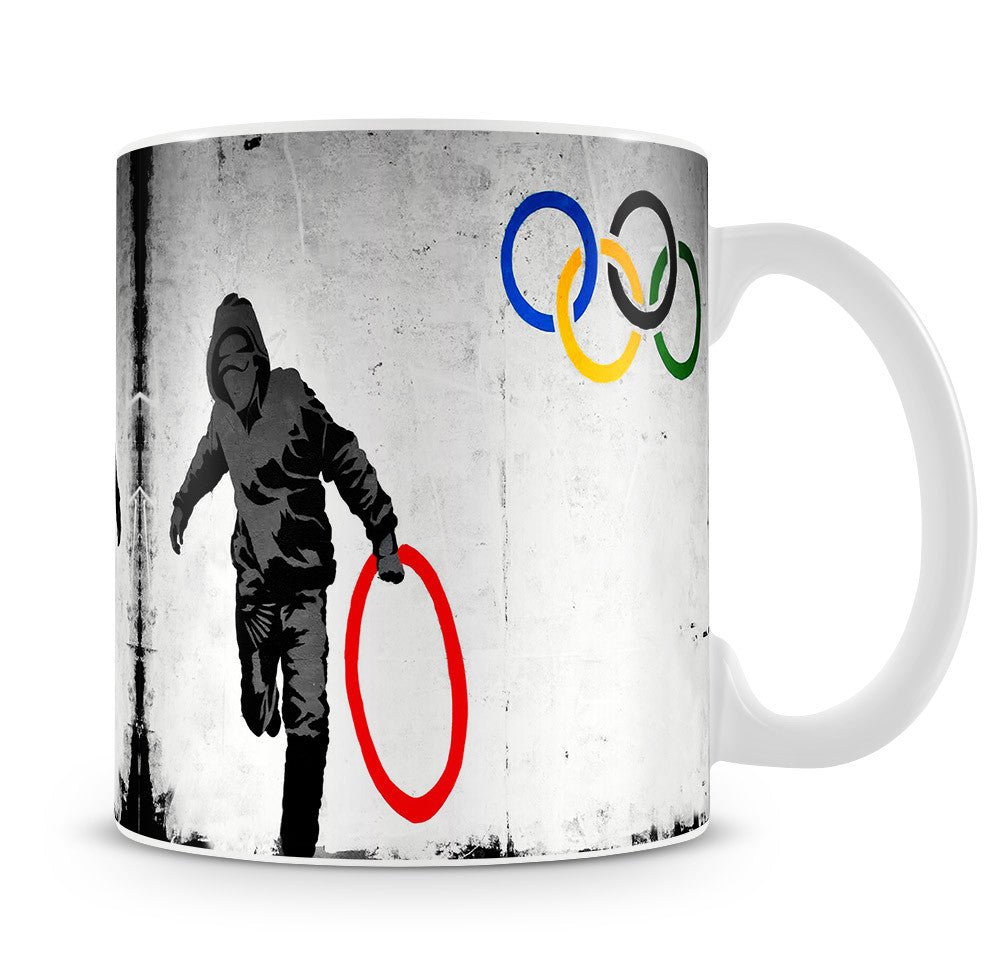 Banksy Olympic Rings Looter Mug - Canvas Art Rocks