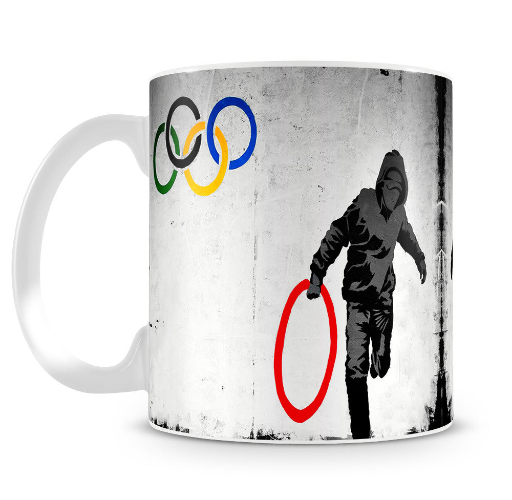 Banksy Olympic Rings Looter Mug - Canvas Art Rocks