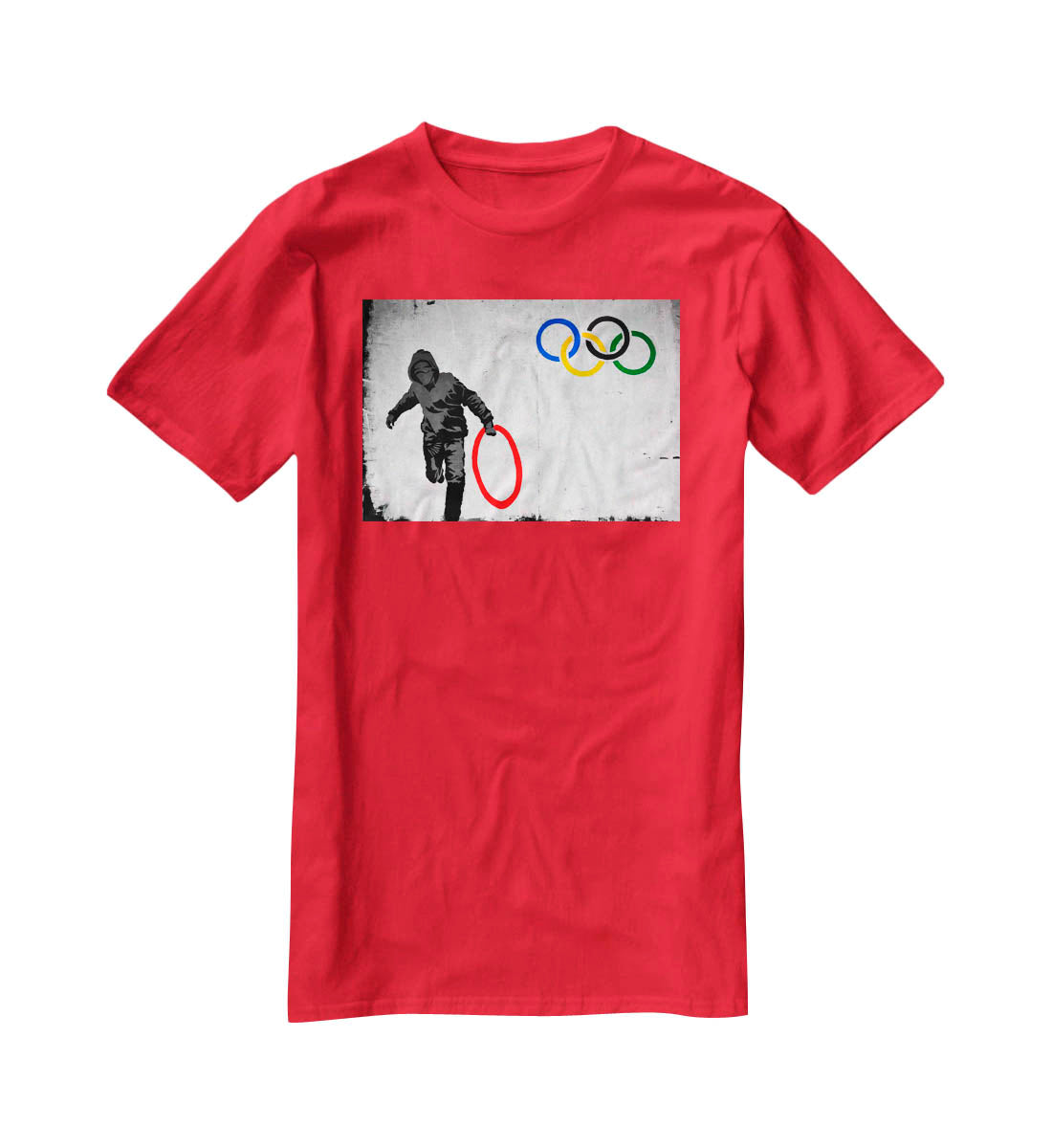 Banksy Olympic Rings Looter T-Shirt - Canvas Art Rocks - 4