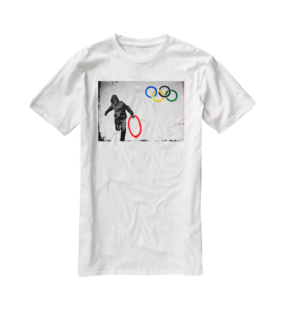 Banksy Olympic Rings Looter T-Shirt - Canvas Art Rocks - 5