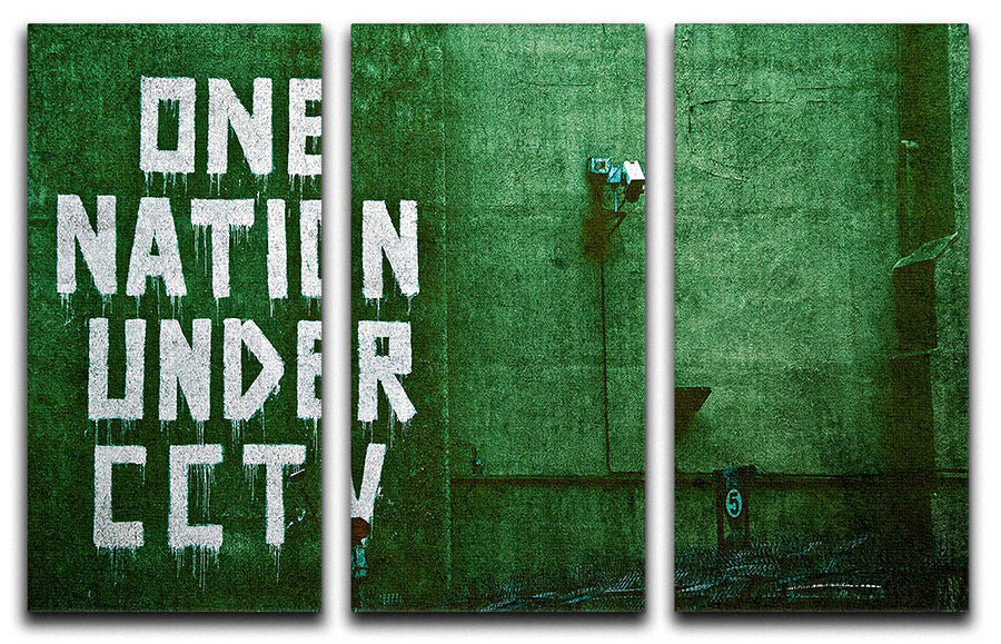 Banksy One Nation Under CCTV 3 Split Panel Canvas Print - Canvas Art Rocks