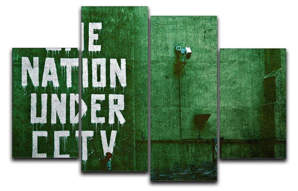 Banksy One Nation Under CCTV 4 Split Panel Canvas  - Canvas Art Rocks - 1