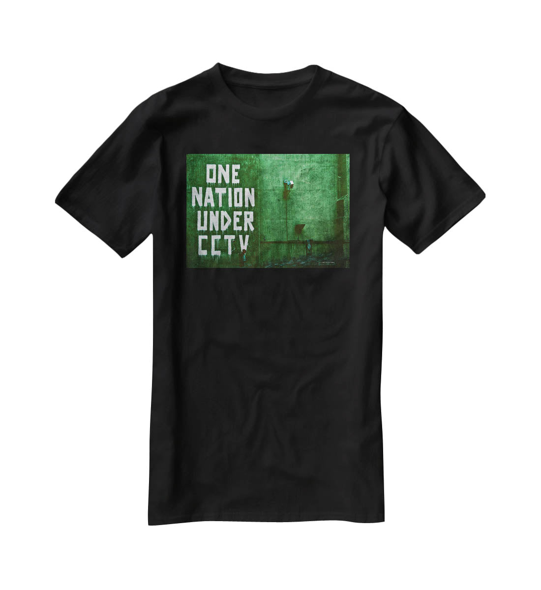 Banksy One Nation Under CCTV T-Shirt - Canvas Art Rocks - 1