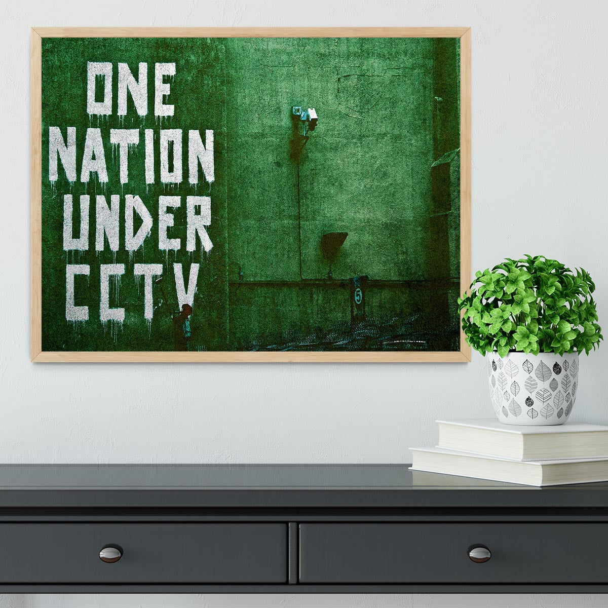 Banksy One Nation Under CCTV Framed Print - Canvas Art Rocks - 4
