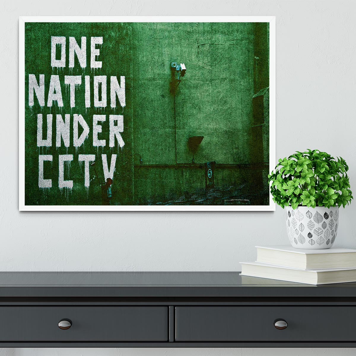 Banksy One Nation Under CCTV Framed Print - Canvas Art Rocks -6