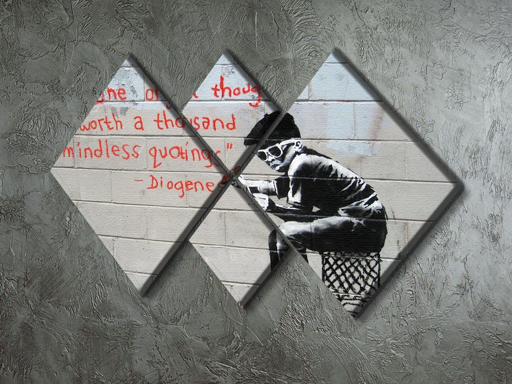 Banksy One Original Thought 4 Square Multi Panel Canvas - Canvas Art Rocks - 2