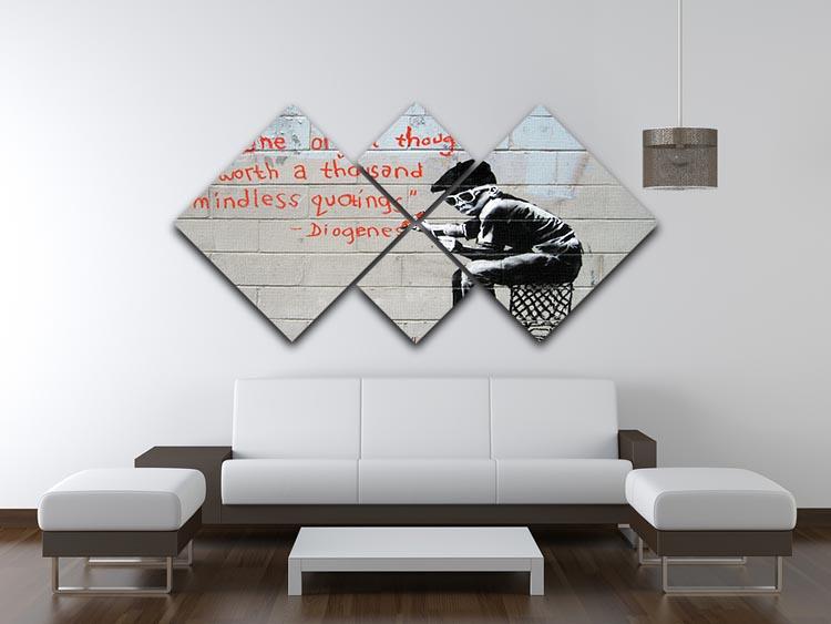 Banksy One Original Thought 4 Square Multi Panel Canvas - Canvas Art Rocks - 3