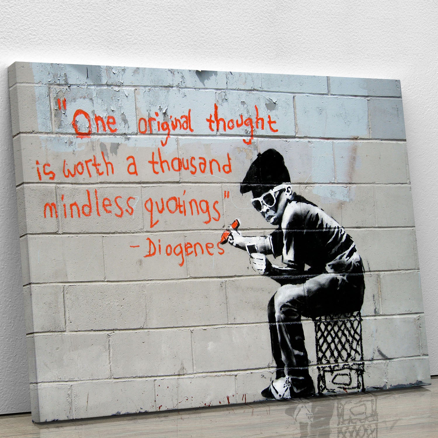 Banksy One Original Thought Canvas Print or Poster - Canvas Art Rocks - 1