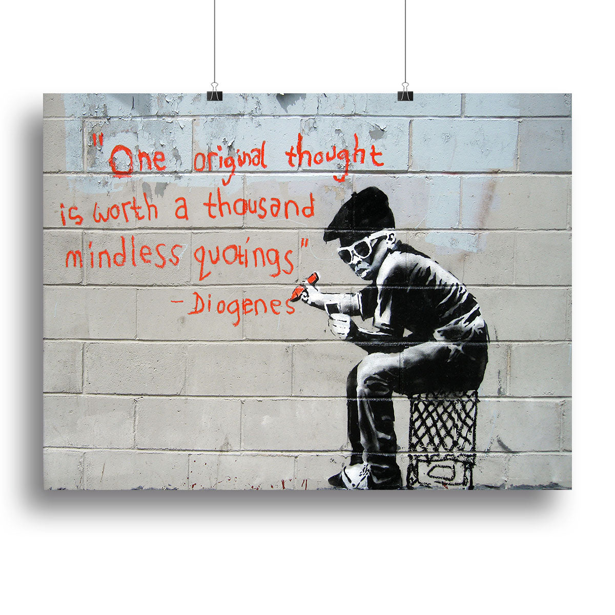 Banksy One Original Thought Canvas Print or Poster - Canvas Art Rocks - 2