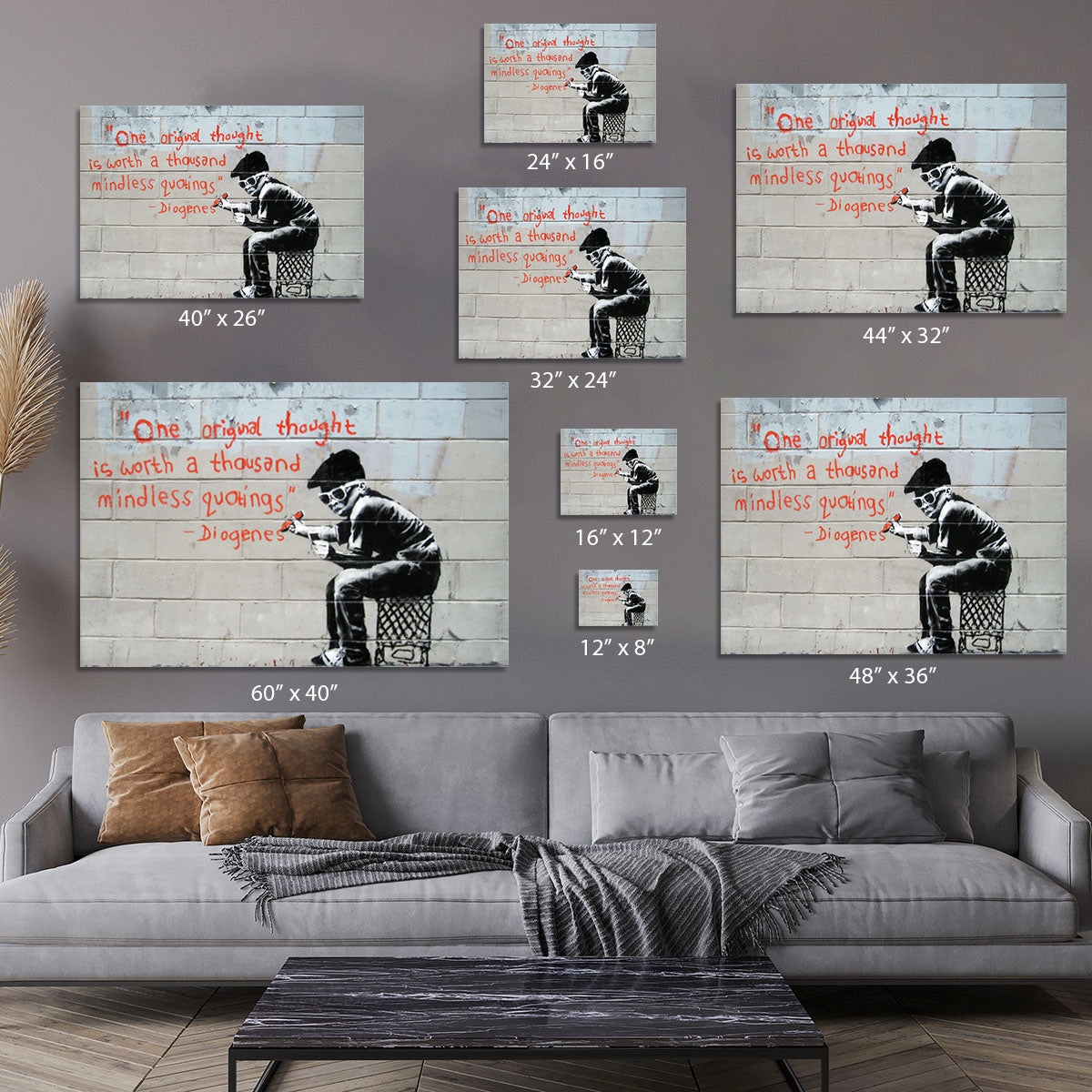 Banksy One Original Thought Canvas Print or Poster - Canvas Art Rocks - 7