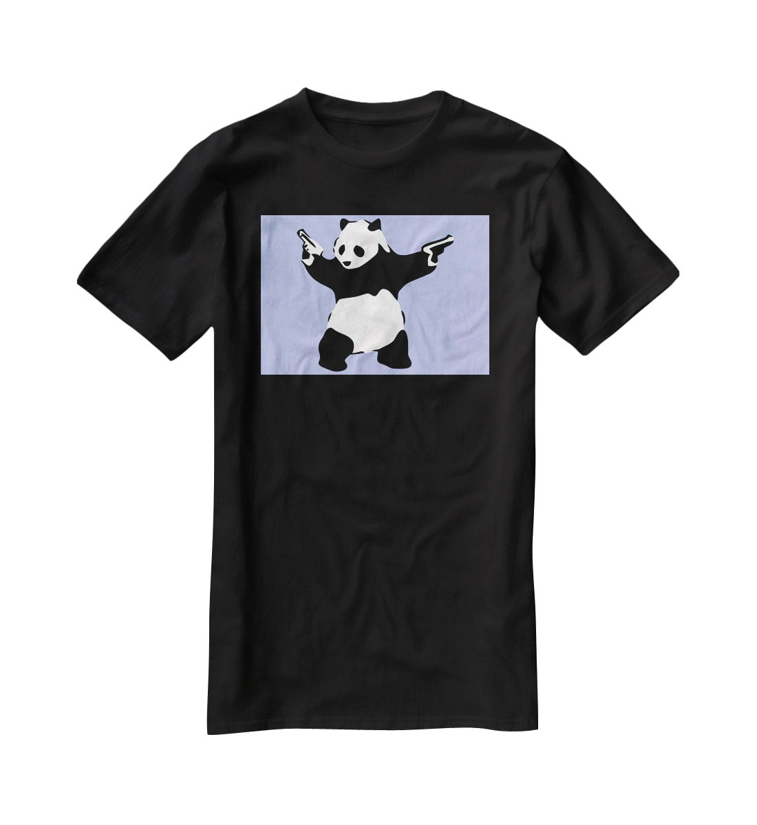 Banksy Panda Blue T-Shirt - Canvas Art Rocks - 1