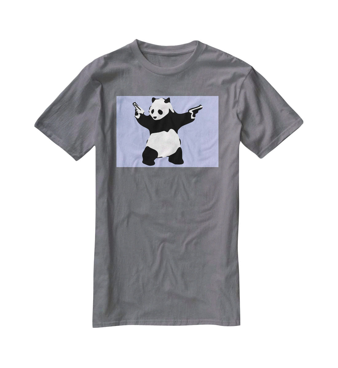 Banksy Panda Blue T-Shirt - Canvas Art Rocks - 3